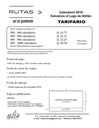 Tarifario 2015